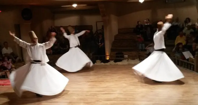 Whirling Dervishes spin at Saruhan Caravanserai