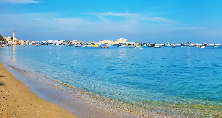 The beach of Alexandria, Egypt