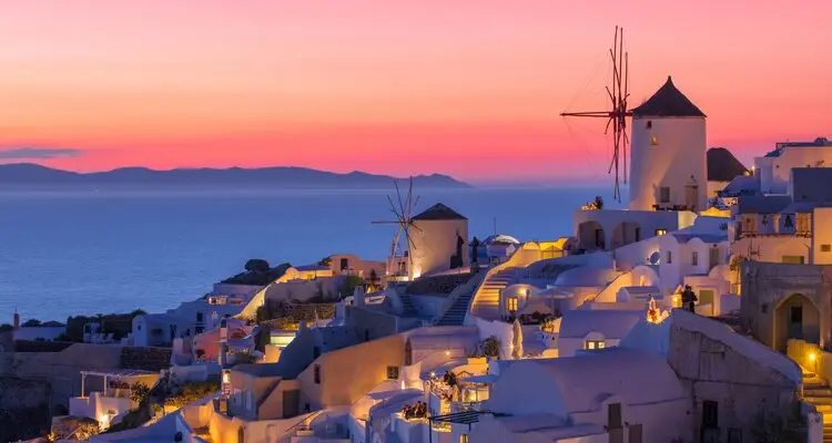 sunset in Oia