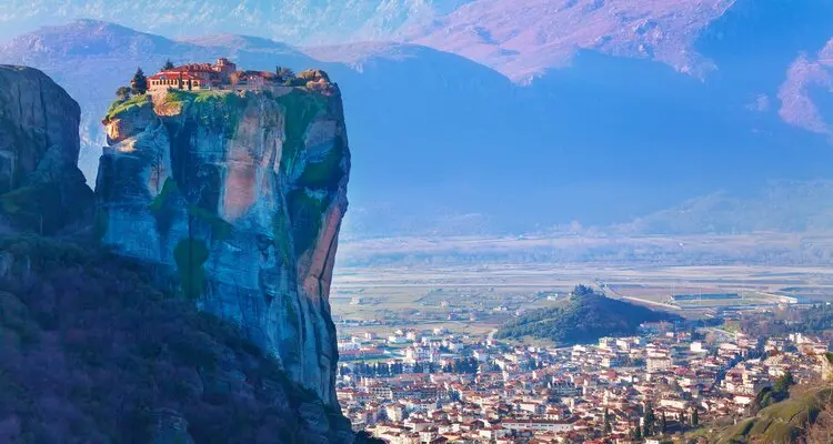 the Holy Trinity Monastery on top of the cliff, Meteora near Kalabaka, Trikala, Greece