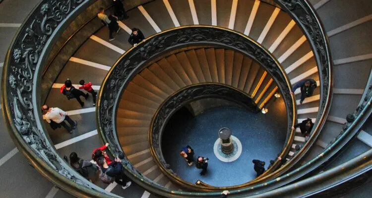 The spiral staircase  in Vatican Museum
