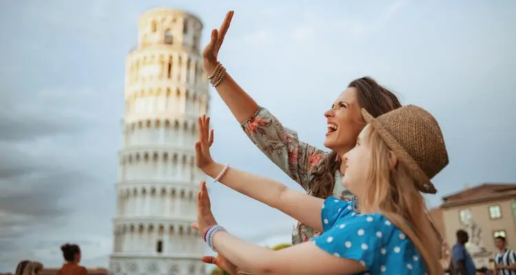 the leaning tower in Pisa