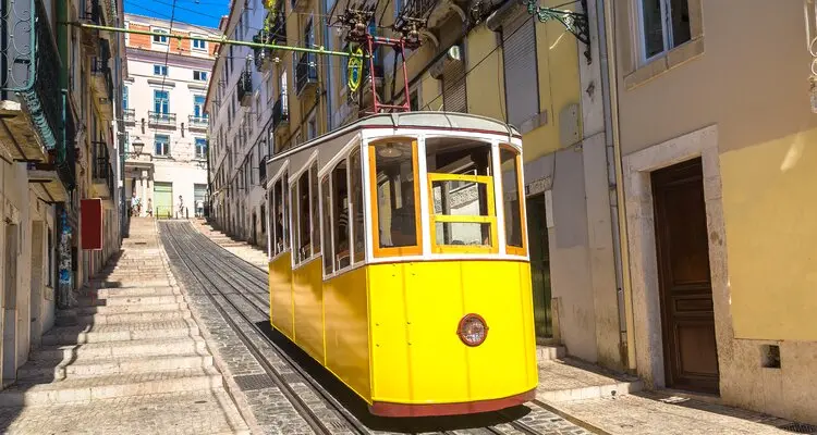 world-famous Tram 28 of Lisbon